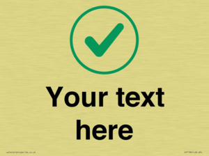 Custom plain background, green tick in circle sign